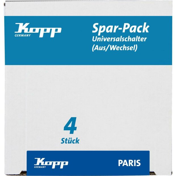 PARIS - Profi-Pack: 4 Universalschalter (Aus-/Wechsel), Farbe: palisanderbraun