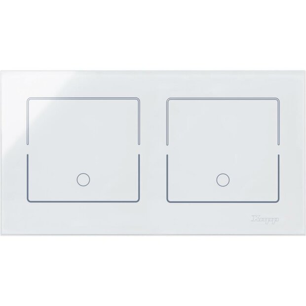 HKi8 - Glas-Sensor, 2-fach, für 2x Schalter/Taster/Nebenstelle für Dimmer, Farbe: weiß