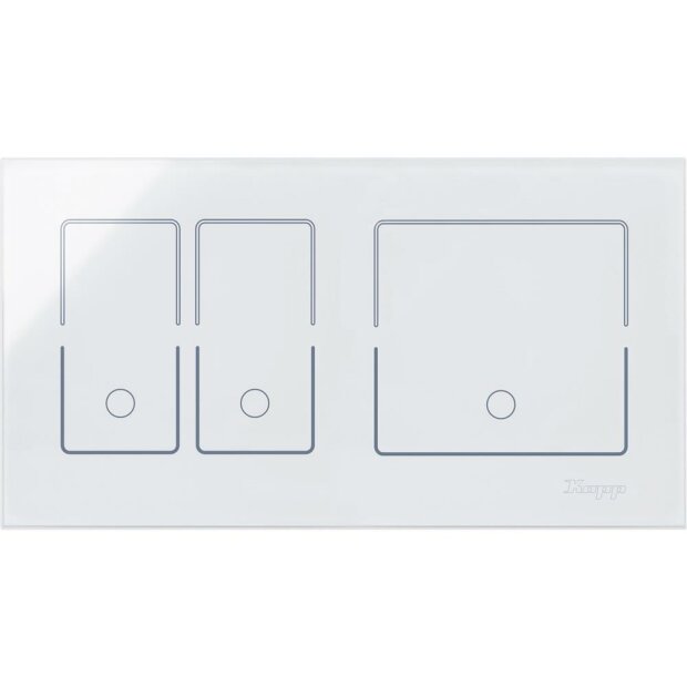 HKi8 - Glas-Sensor, 2-fach, für 1x Doppelschalter/-taster, 1x Schalter/Taster, Farbe: weiß