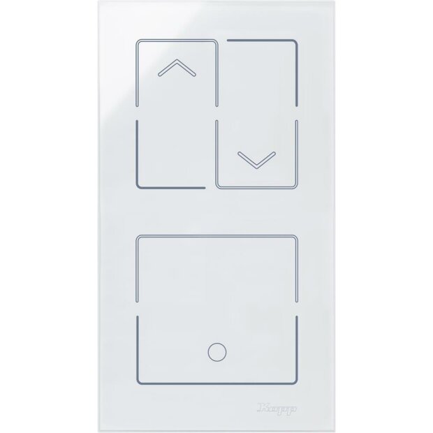 HKi8 - Glas-Sensor, 2-fach, für 1x Jalousieschalter/-taster, 1x Schalter/-taster, Farbe: weiß