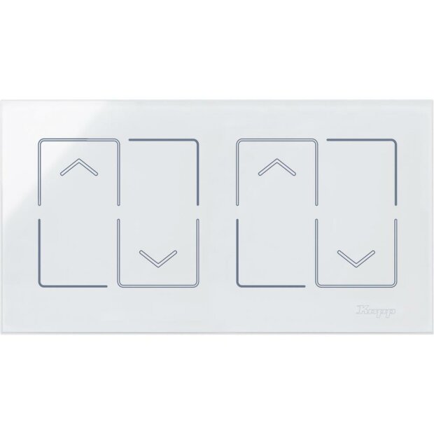 HKi8 - Glas-Sensor, 2-fach, für 2x Jalousieschalter/-taster, Farbe: weiß