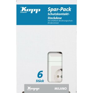 MILANO - Profi-Pack: 6x Schutzkontakt-Steckdosen,...