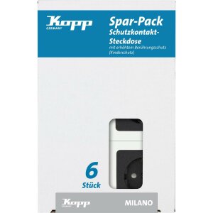 MILANO - Profi-Pack: 6x Schutzkontakt-Steckdosen,...