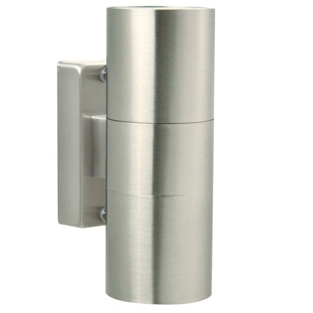 Tin Double Wandleuchte Edelstahl