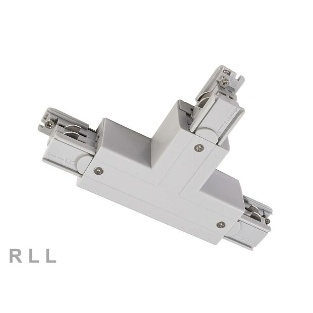 3-Phasen Schienensystem, D Line T-Verbinder links-links-rechts mit Wechselmechanik, Edelstahl, 220-2