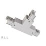 3-Phasen Schienensystem, D Line T-Verbinder links-links-rechts mit Wechselmechanik, Edelstahl, 220-2