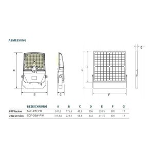 Solar-Flutlichtstrahler Serie SOF 6W IP66 5700K