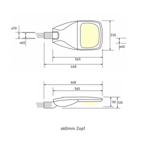 Straßenleuchte Serie HYDD 120W 4000K IP66