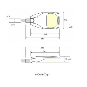 Straßenleuchte Serie HYDD 30W 6500K IP66