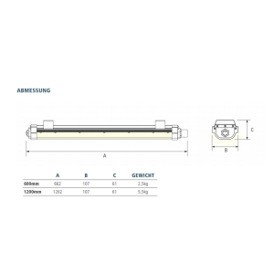 Explosionsschutz Leuchte Serie UN-TB 40W 120mm IP66