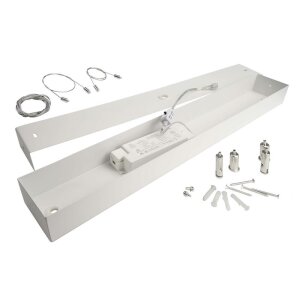 Pendelleuchte, LED Panel transparent, Eckig, 50 W, DIM, 3000/4000 K, Weiß, 220-240 V/AC