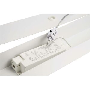 Pendelleuchte, LED Panel transparent, Eckig, 50 W, DIM, 3000/4000 K, Weiß, 220-240 V/AC