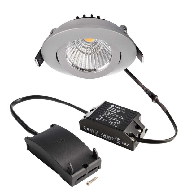 Deckeneinbauleuchte, Dione, 8,5 W, DIM, 4000 K, Silber, 220-240 V/AC