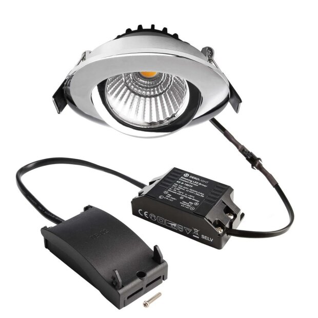 Deckeneinbauleuchte, Dione, 8,5 W, DIM, 3000 K, Chrom, 220-240 V/AC