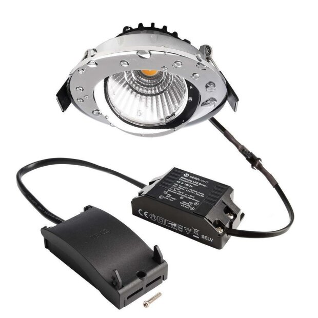 Deckeneinbauleuchte, Dione IP, 8,5 W, DIM, 4000 K, Chrom, 220-240 V/AC