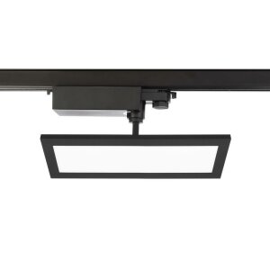 3-Phasenleuchte, Panel Track Light, 20 W, 3000 K, Schwarz, 110-240 V/AC