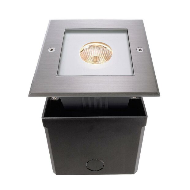 Bodeneinbauleuchte, Square COB I, 7,7 W, 3000 K, Silber, 220-240 V/AC