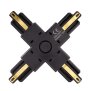 1-Phasen Schienensystem, D One X-Verbinder, schwarz, Graphitschwarz RAL 9011 || Schwarz, 220-240 V/A