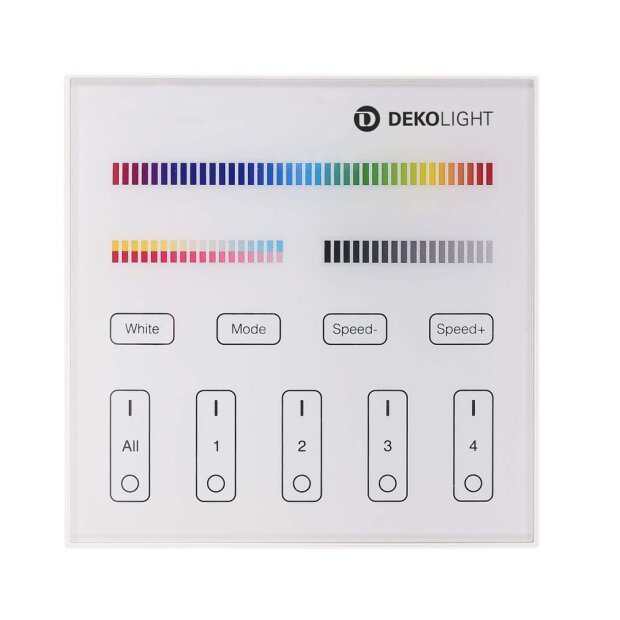 Deko-Light, Steuerung RF, RF-smart, Wandfernbedienung, weiß, 4 Zonen, Single/CCT/RGB/RGBW/RGB+CCT, I