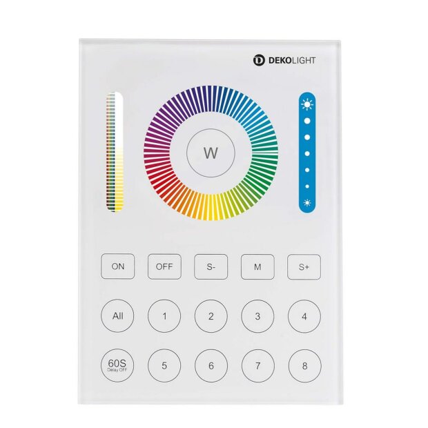 Deko-Light, Steuerung RF, RF-smart, Wandfernbedienung, weiß, 8 Zonen, Single/CCT/RGB/RGBW/RGB+CCT, I