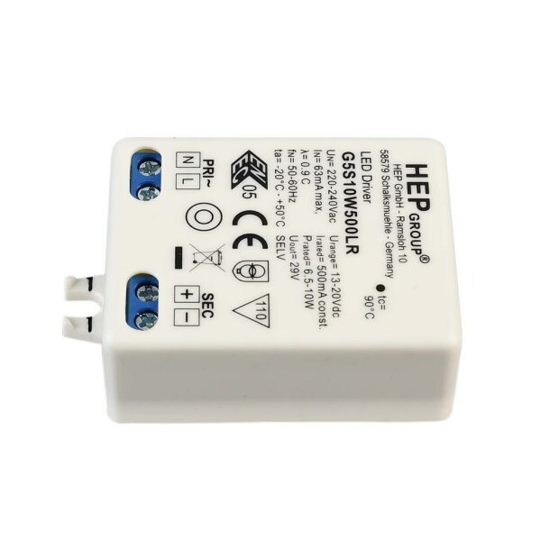 Deko-Light, Netzgerät (CC, DC), CC, G5S10W500LR, 6,5-10,0 W, 220-240 V/AC, Bemessungsstrom: 500 mA,