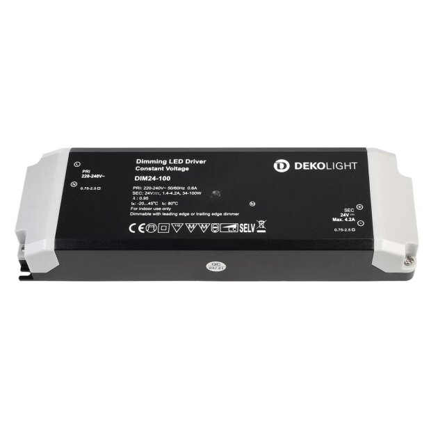 Deko-Light, Netzgerät (CV, DC) dimmbar, BASIC, DIM, CV, 24V 34-100W, Mit Phasenanschnittsdimmer<br/>