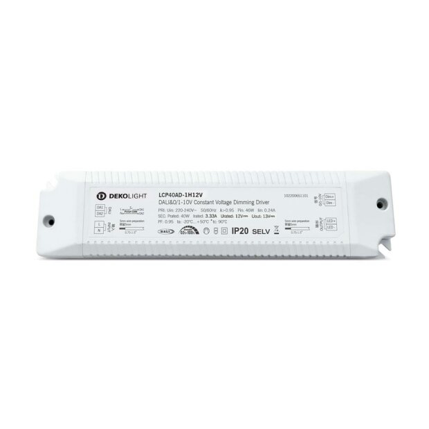 Deko-Light, Netzgerät (CV, DC) dimmbar, BASIC, DIM, CV, LCP40AD-1H12V, DALI 2.0 / DT6<br/>0-10 V<br/