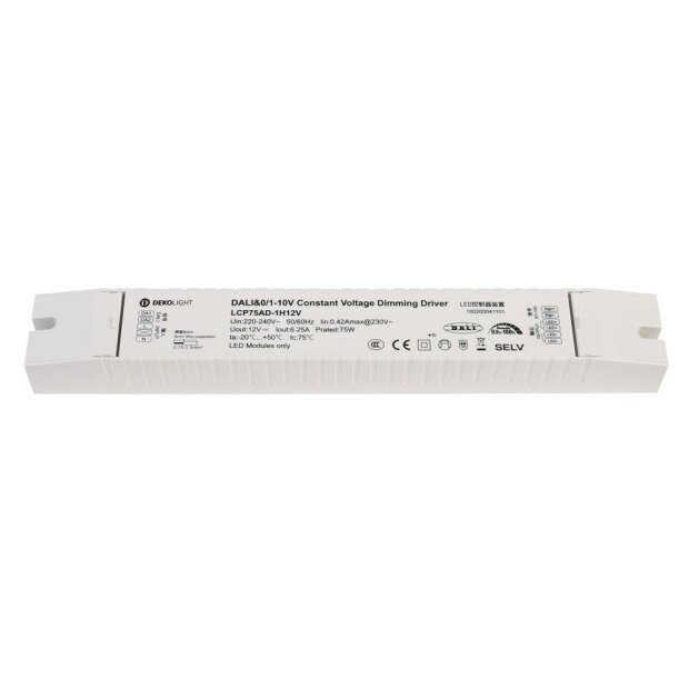 Deko-Light, Netzgerät (CV, DC) dimmbar, BASIC, DIM, CV, LCP75AD-1H12V, DALI 2.0 / DT6<br/>0-10 V<br/