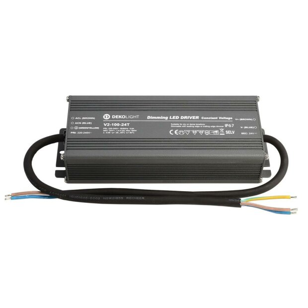 Deko-Light, Netzgerät (CV, DC) dimmbar, IP, DIM CV, 24V 33-100W, Mit Phasenanschnittsdimmer<br/>Mit