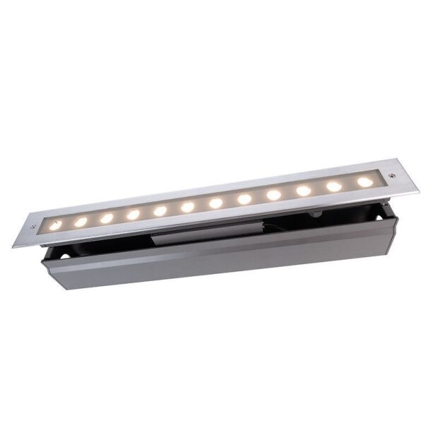 Bodeneinbauleuchte, Line V, 18 W, 3000 K, Silber, 220-240 V/AC