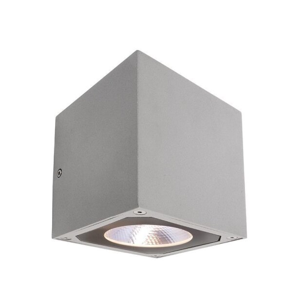 Wandaufbauleuchte, Cubodo II Single, 8,5 W, 3000 K, Silber, 220-240 V/AC