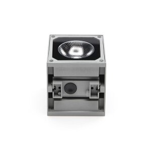 Wandaufbauleuchte, Cubodo II Single, 8,5 W, 3000 K, Silber, 220-240 V/AC