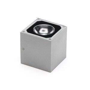 Wandaufbauleuchte, Cubodo II Single, 8,5 W, 3000 K, Silber, 220-240 V/AC