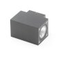 Wandaufbauleuchte, Cubodo II Double Mini, 10 W, 3000 K, Grau, 220-240 V/AC