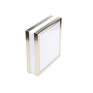 Wandaufbauleuchte, Scuti I Eckig, 2x max. 11 W E27, Silber, 220-240 V/AC