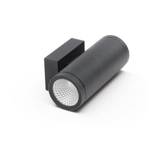 Wandaufbauleuchte, Mobby II Double, 20 W, DIM, 3000 K, Schwarz, 220-240 V/AC