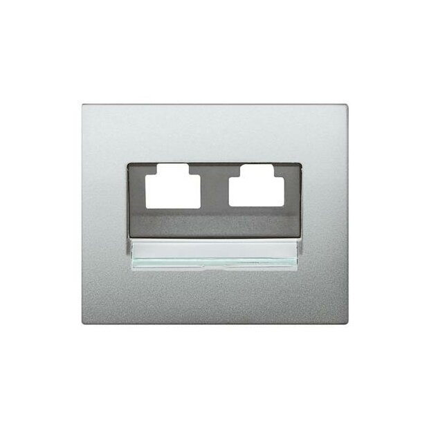 Abdeckung RJ45 C5 C6 mit Beschriftungsträger Galea soft aluminium