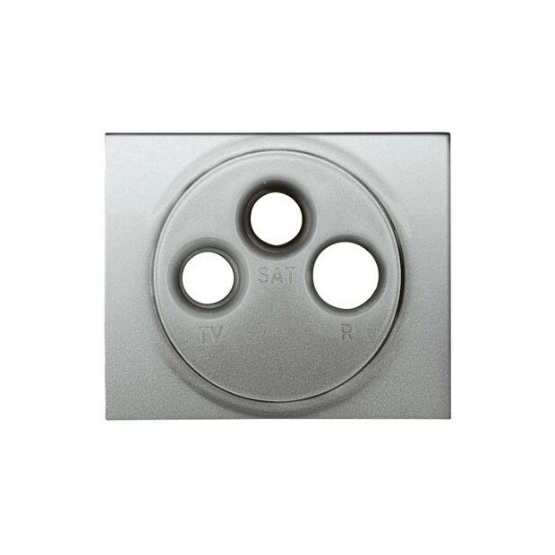 Abdeckung Antennen-Steckdose 3-Loch Galea soft aluminium