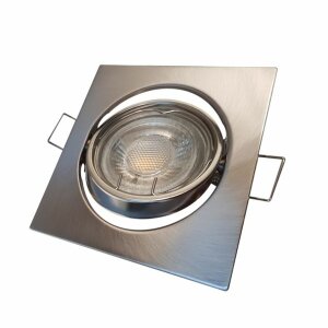 Hagemann Einbaurahmen schwenkbar mit Sprengring | eckig | Gehäusefarbe: Silber gebürstet