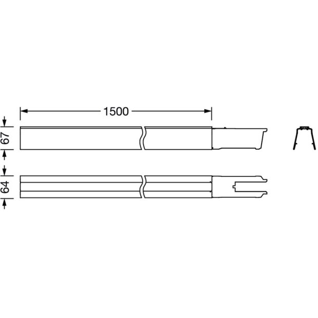 Licross®, Tragschiene, mit Durchverdrahtung 7x 2,5mm², weiß