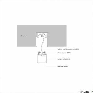 Light Line Betoneinbau Montageprofil 1m schwarz