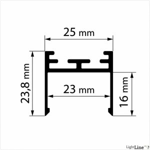 Light Line Profil LL 25 schwarz, 2m