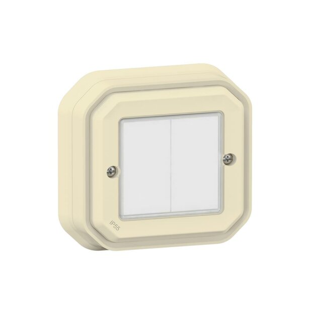 PlexoNew with Netatmo Wandsender Licht 2-fach, IP 55, Farbe: Beige