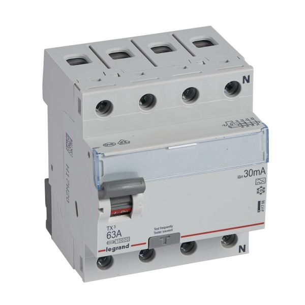 Legrand 411766 TX3 Fi-Schalter 63A 4-polig 30mA Typ A 400VAC 4TE