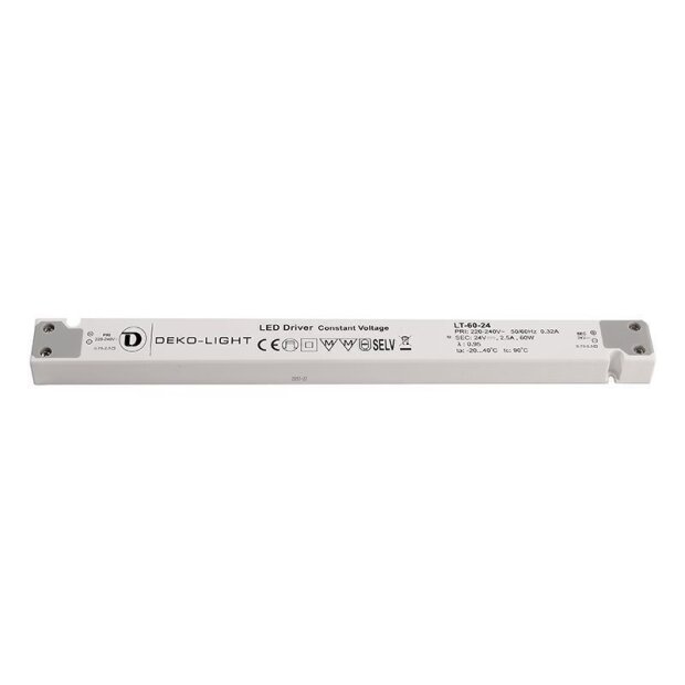 Deko-Light, Netzgerät (CV, DC), LONG-FLAT, CV, LT-60-24, 60.0 W, 220-240 V/AC, Ausgangsspannung: 24