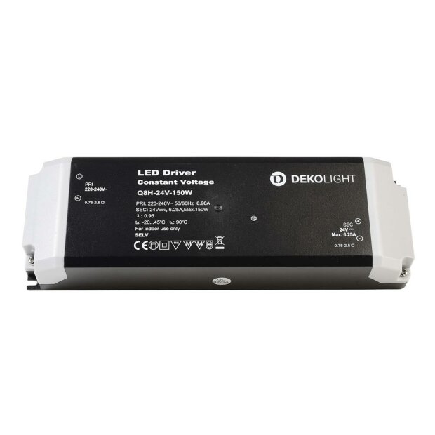 Deko-Light, Netzgerät (CV, DC), BASIC, CV, Q8H-24-150W, 150.0 W, 220-240 V/AC, Ausgangsspannung: 24