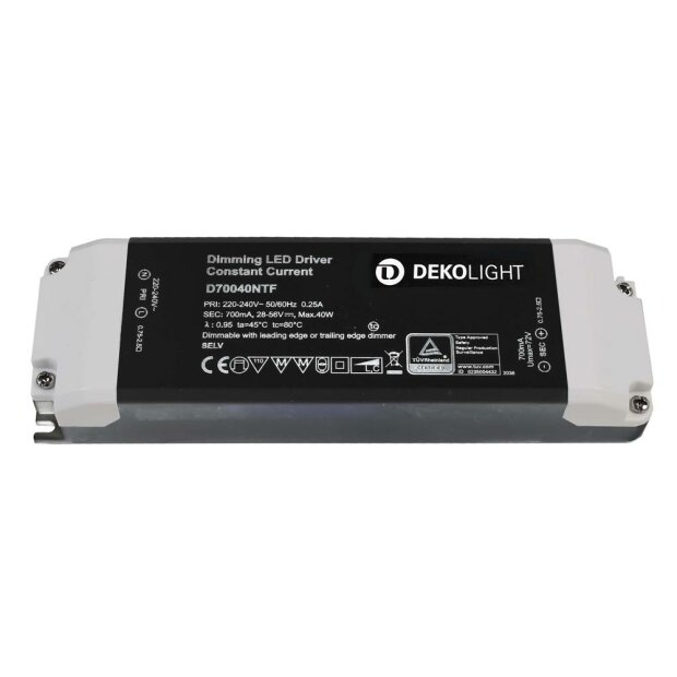 Deko-Light, Netzgerät (CC, DC) dimmbar, BASIC, DIM, CC, D70040NTF/40W, Mit Phasenanschnittsdimmer<br