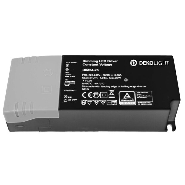 Deko-Light, Netzgerät (CV, DC) dimmbar, BASIC, DIM, CV,  24V 2,5-25W, Mit Phasenanschnittsdimmer<br/