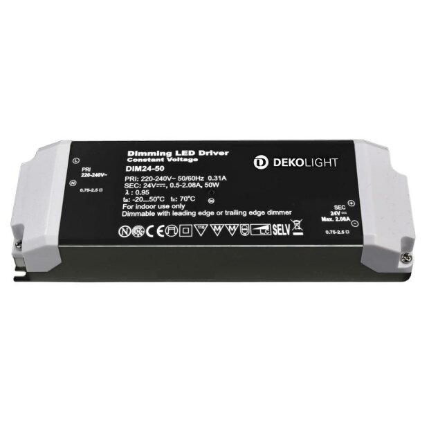 Deko-Light, Netzgerät (CV, DC) dimmbar, BASIC, DIM, CV,  24V 12-50W, Mit Phasenanschnittsdimmer<br/>