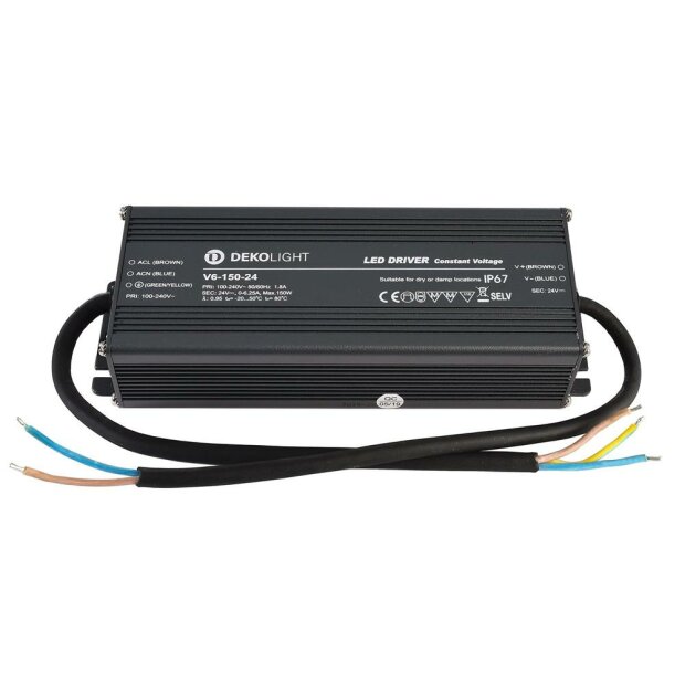 Deko-Light, Netzgerät (CV, DC), IP, CV, V6-150-24, 150.0 W, 100-240 V/AC, Bemessungsstrom: 1800 mA,